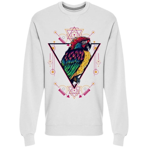 Parrot Geometry Pattern Art Sweatshirt Men - Men Sweatshirt, Large