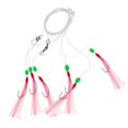 thumbnail image 1 of jinwen Premium Spoon Rig for Halibut And Trout, 2x6 Hooks, Fishing Lure Size 7# with Swivel , Multicolor, 4 Pcs, 1 of 7