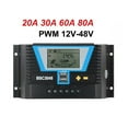 thumbnail image 2 of PWM 20A 30A 60A 80A Solar Charge Controller 12V 24V 36V 48V Battery Charging Controller With LCD Display Dual USB 5V/2A ,Safe to Use, 2 of 6