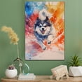 thumbnail image 2 of Keeshond Dog Stretched Canvas Size 8x12 – Ice Hockey Theme Dog Art for Wall, Keeshond Dog Playing Ice Hockey Wall Art, Dog Lover Canvas Decor, 2 of 5