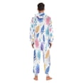 thumbnail image 7 of 1 Piece Adult Onesie Pajamas Cozy & Loose-Fit Sleepsuit Loungewear with Pockets Blue and Purple Flowers X-Large, 7 of 7