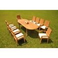 thumbnail image 5 of Grade-A Teak Dining Set: 10 Seater 11 Pc: 94" Oval Table And 10 Goa Stackng Arm Chairs Outdoor Patio WholesaleTeak #51GO1211, 5 of 6