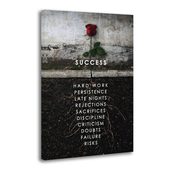 Success Quotes Rose From Concrete Gifts Canvas Painting Poster Wall Art Decorative Picture Prints Modern Decor 12x18inch(30x45cm)