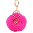 thumbnail image 1 of Naierhg Snowflake Fluffy Pompom Ball Key Chain Ring Holder Car Bag Ornament Keychain, 1 of 8