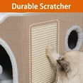 thumbnail image 3 of Loyareal Cat Houses for Indoor Cats - Large Cat Bed Cave with Scratch Pad and Fluffy Ball, Foldable Cat Condo Hideaway with Reversible Cushion for Multi Small Pet, Khaki C97, 3 of 3
