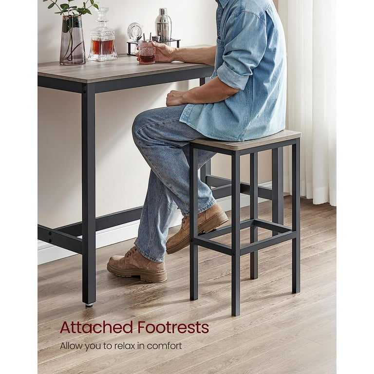 VASAGLE Bar Table Set, Bar Table with 2 Bar Stools, Dining table