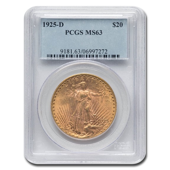 1925-D $20 St Gaudens Gold Double Eagle MS-63 PCGS
