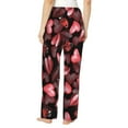 thumbnail image 3 of Daiia Ladybugs and Red Hearts Women's Sleep Pant with Pockets and Drawstring,Pajama Pants-Large, 3 of 9