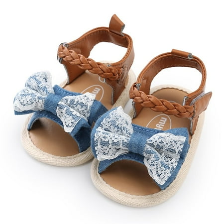 

FYCONE Summer Infant Baby Girl Non-Slip Soft Sole Sandals Toddler Shoes Bow-Knot Sandal Casual First Walkers Shoes