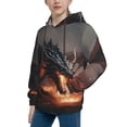 thumbnail image 2 of Easygdp Fiery Black Dragon Attack Boys Hoodie Kids Sweatshirt Youth Pullover With Hood-Small, 2 of 6