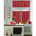 thumbnail image 5 of Valentine's Day Window Curtains Valance Set of 3 Romantic Red Roses Flower Abstract Floral Texture Rod Pocket Small Kitchen Curtain, Soft Window Treatment for Bedroom Party Holiday Decor, 5 of 6