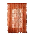 thumbnail image 2 of Lace Floral Rod Pocket Sheer Curtain Light Filtering Ruffled Window Panel Soft Polyester Embroidery Design Romantic Home Decor, Orange, JKODE, 2 of 6