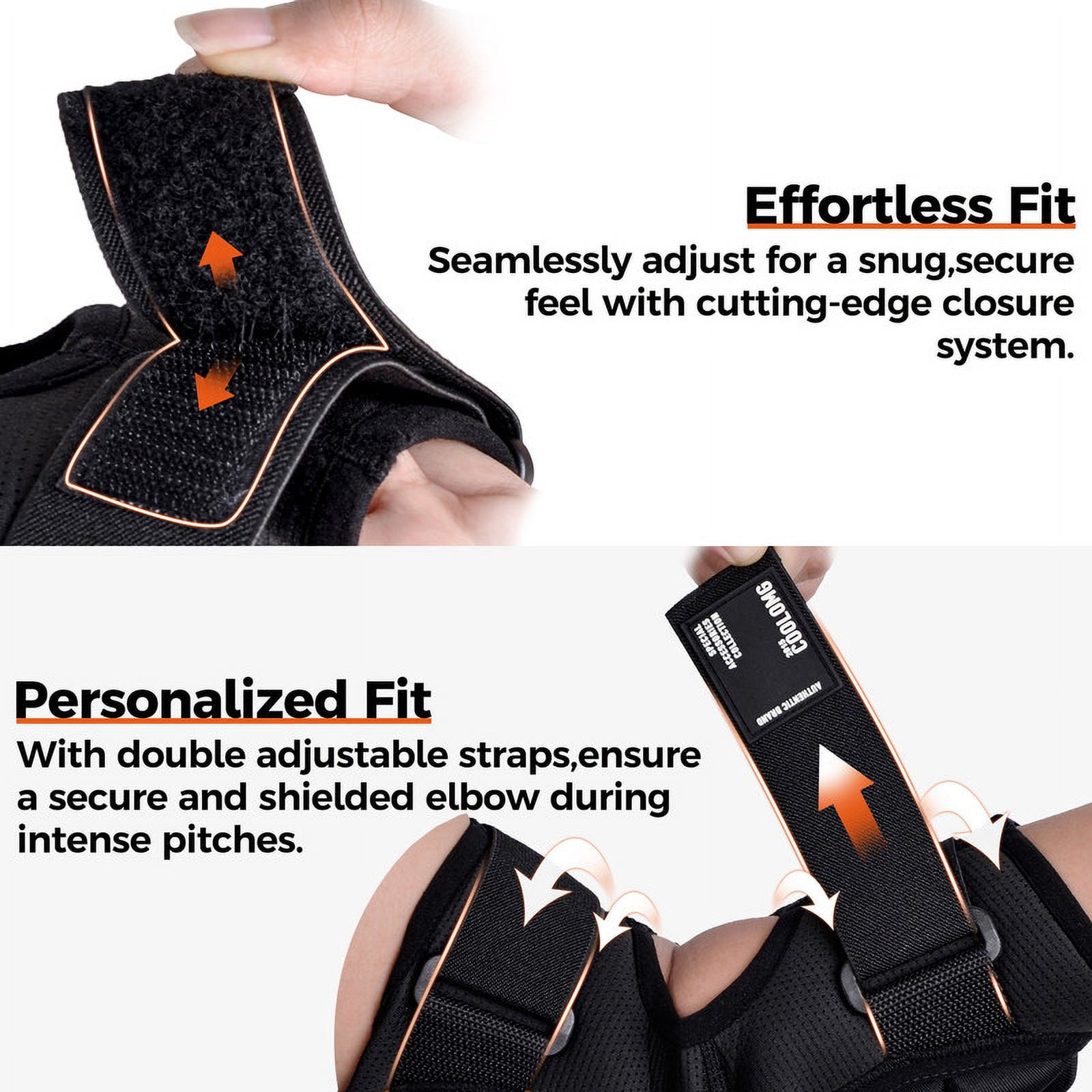 Coolomg Batter's Baseball Elbow Guard for Adult Youth Protective Arm Pads with Adjustable Straps for Softball Football S