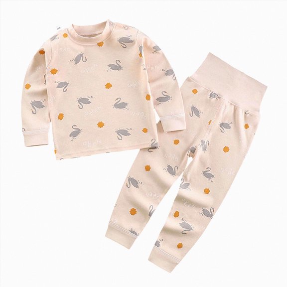 NIEWTR Kids Clothes Toddler Long Sleeve Outfit Soft Pullover Elastic Waist Long Pants Comfy Pajamas Gift Set for 3T 4T 5T 6T(A-Light Pink,4-5 Years)