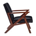 thumbnail image 4 of Convenience Concepts Take a Seat Cliff Accent Chair, Black Faux Leather & Espresso Frame, 4 of 8