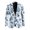 Blue Seashell Starfish, variant on Colorful Striped Floral Pattern Lightweight Outerwear, One Button Suit Jacket Solid Polyester Casual Suits for Men for Business