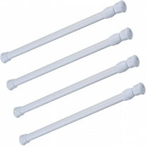 LAMIRO 4Pack Tension Curtain Rod Cupboard Bars Extendable 21.6-35.4" White Spring Tension Rods