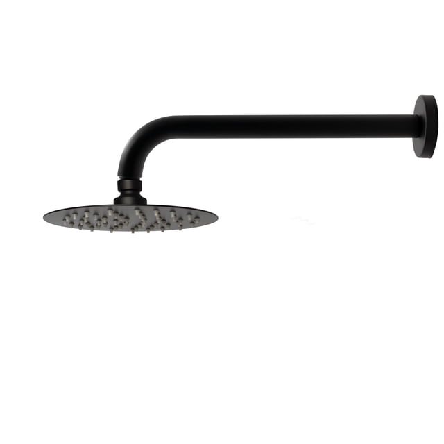Regadera Redonda 15cm Con Brazo Y Chapeton Rubinett Acero inóxidable 304 Negro Mate De Lujo