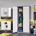 thumbnail image 5 of Fesbos Metal Garage Storage Cabinet with 2 Doors and 5 Adjustable Shelves - 71" Steel Lockable File Cabinet,Locking Tool Cabinets for Office,Garage, 5 of 8