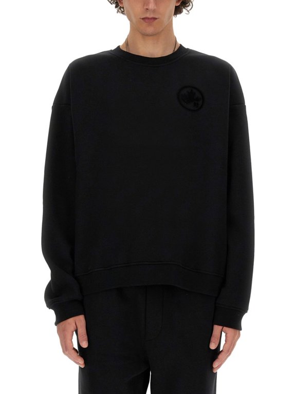 Black Sweatshirt With Crew Neckline (Men's)
