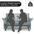 thumbnail image 6 of 2-Person Outdoor Glider Bench - 800lb Capacity, All-Weather Wooden Rocking Chair with Cup Holders, Grey, 6 of 6