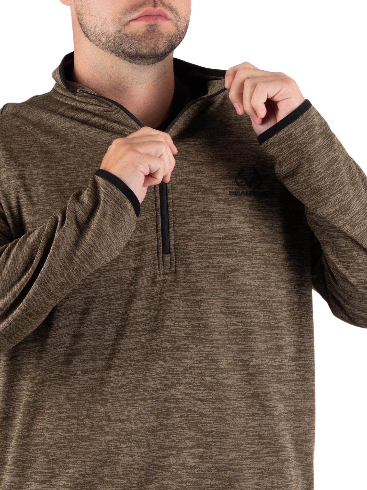 Realtree Men's Fleece Quarter Zip Pullover Sweatshirt, Sizes S-2XL