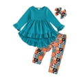 thumbnail image 1 of FOCUSNORM Toddler Baby Girls Cowgirl Clothes Set Ruffled Trim Long Sleeve Tops Long Pants Headband Fall Spring Outfits, 1 of 9