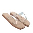 thumbnail image 2 of SMihono Sandales de Plage Sandales Femmes Été Décontracté Mode Été Pantoufles Perles Décoratives Design Tête Carrée Sandales Pantoufles en Liquidation, 2 of 8