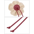 thumbnail image 3 of Cinturón de cuero PU con flores para mujer, cinturón delgado bohemio de cuerda floral, color rojo vino, talla única, 3 of 6