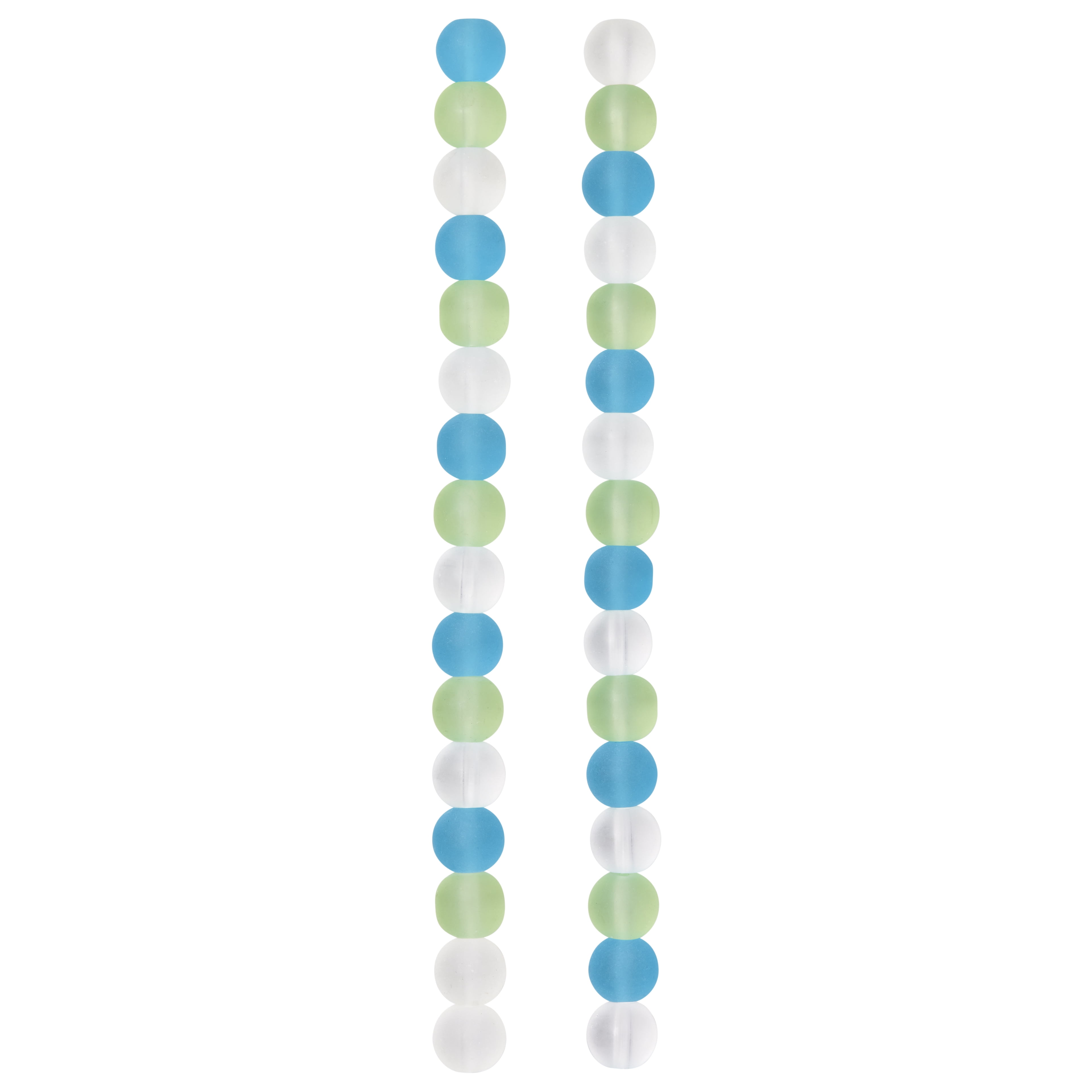 Bead Landing Matte Sea Mix Round Glass Beads, 8mm, 12 Pack