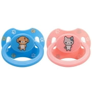 LittleForBig Bigshield Generation-II Adult Sized Printed Pacifier Set - Pink Kitty and Blue Puppy
