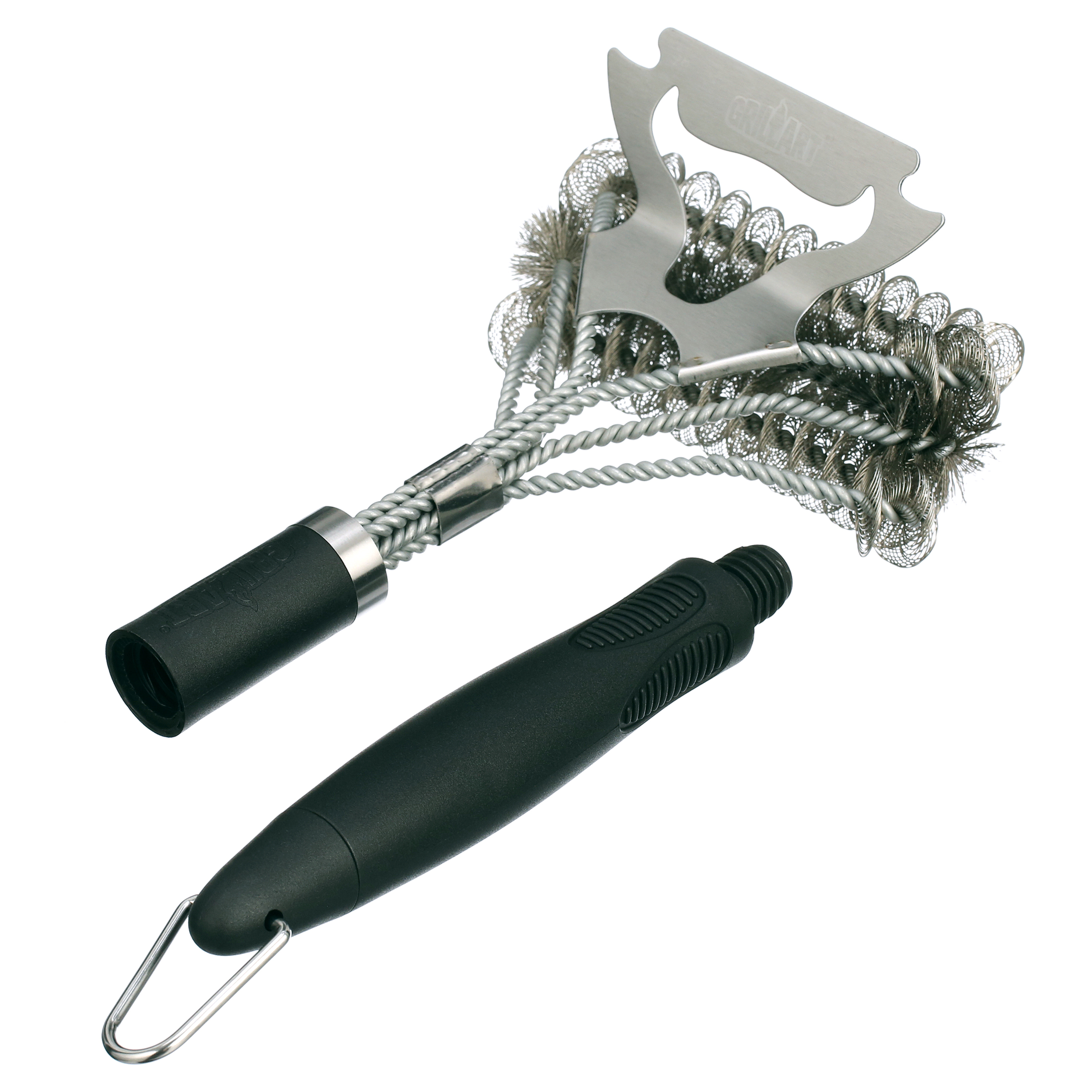 Grill Brush and Scraper Bristle Free & Wire Combined BBQ Brush- Safe & Efficient Grill Cleaning Brush - 17” Grill Cleaner Brush for Gas/Procelain/Charcoal Grates-Gifts for Grill Wizard