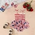 thumbnail image 2 of eczipvz 4th Of July Outfits for Girls Newborn Romper Jumpsuits Sleeveless One-Piece Clothes Bodysuit with Headband Blue,12-18 Months, 2 of 7