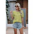 thumbnail image 5 of Womens Fashion Tops Cute Puff Sleeve Blouses for Women Dressy Casual Spring Summer Clothes Outfits for 2025 Green M, 5 of 8