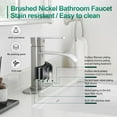 thumbnail image 2 of Waterfall Bathroom Faucet Brushed Nickel, Single Handle 1 or 3 Hole Modern Sink Faucet with Deck Plate & Pop-Up Drain, Vanity Washbasin Tap, 2 of 7