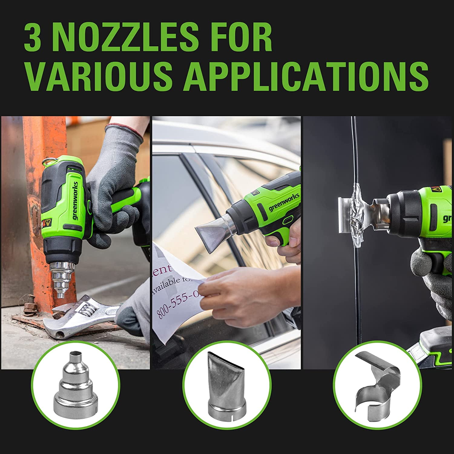 Greenworks 24V Cordless Heat Gun, Battery and Charger Not Included (Tool-Only)