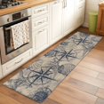 thumbnail image 2 of Ocean Compass 2'x6' Runner Rugs for Hallway Kitchen Bedside Non Slip Washable, Vintage Coastal Starfish Shell Conch Beige Entryway Rug Runners with Rubber Backing, Long Carpet Runner for Laundry Room, 2 of 8