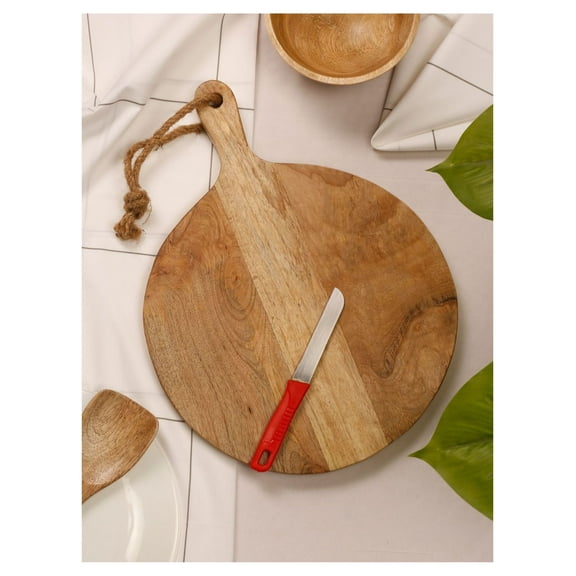 Handmade Round Wooden Chopping Board for Kitchen | Vegetable Cutting Wooden Board Set of 1