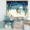 thumbnail image 2 of Designart 'Deers With Winter Landscape' Traditional Framed Canvas Wall Art Print, 2 of 5