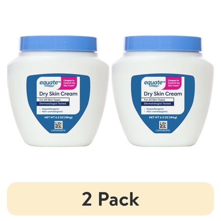 (2 pack) Equate Dry Skin Cream, 6.5 oz
