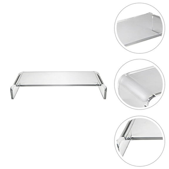 GOOHOCHY Acrylic Rectangular Monitor Riser Stand for Home Office and School Use 1Pcs White