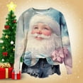 thumbnail image 1 of YOIAVAIOY Women's Christmas Pullover Funny 3D Stylish Sweatshirt Xmas Santa Print Long Sleeve Tops, 1 of 5