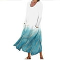 thumbnail image 2 of Babysbule Womens Summer Dresses Women's Summer Dresses Print Long Sleeved Round Neck Dress Dresses With Pocket, 2 of 5