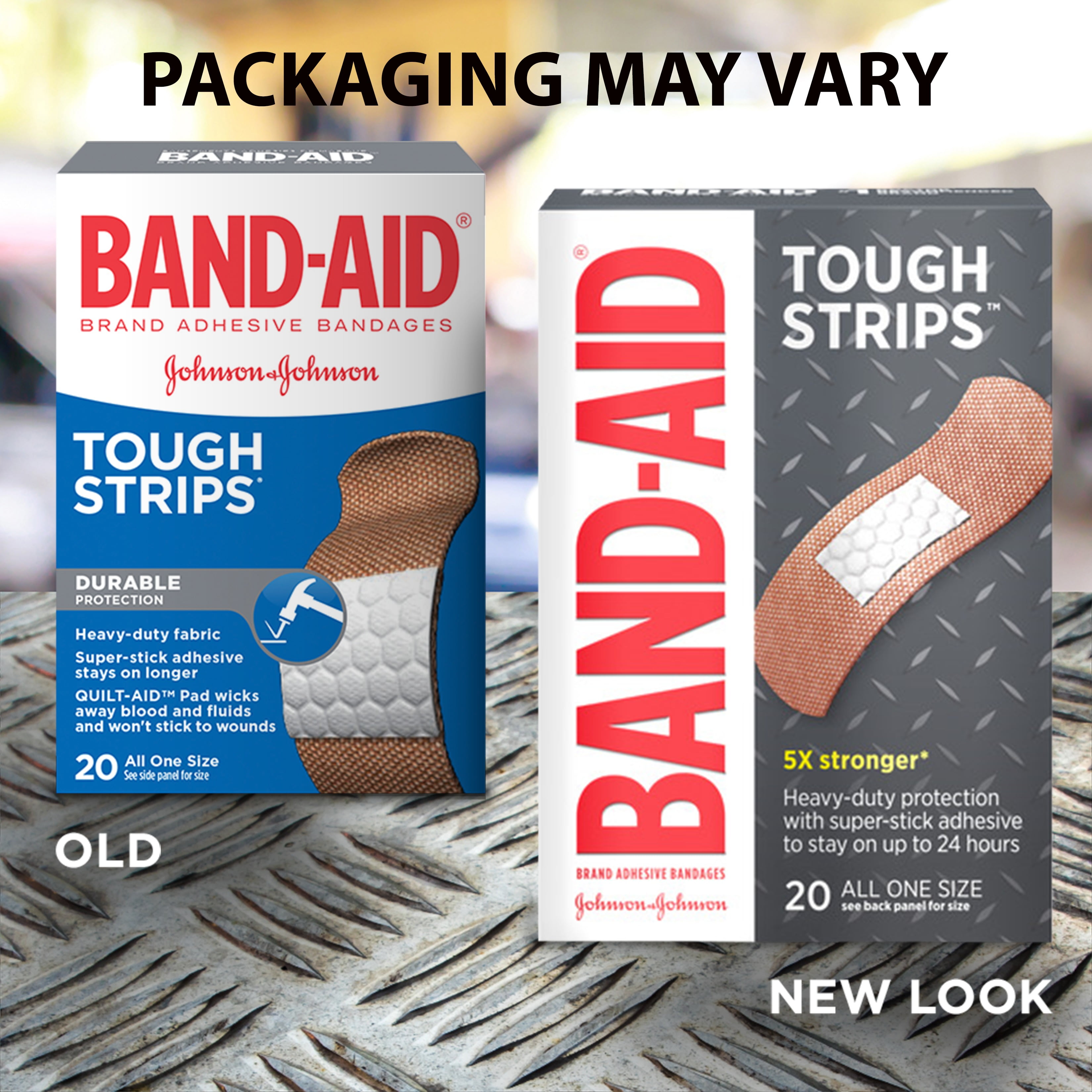 BandAid Brand Tough Strips Adhesive Bandage, All One Size, 20 ct