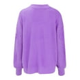 thumbnail image 5 of Purple Womens Fall Tops Women's Autumn and Winter New Casual Thickened and Warm Solid Color External Knitted Pullover Sweaters for Women, 5 of 5