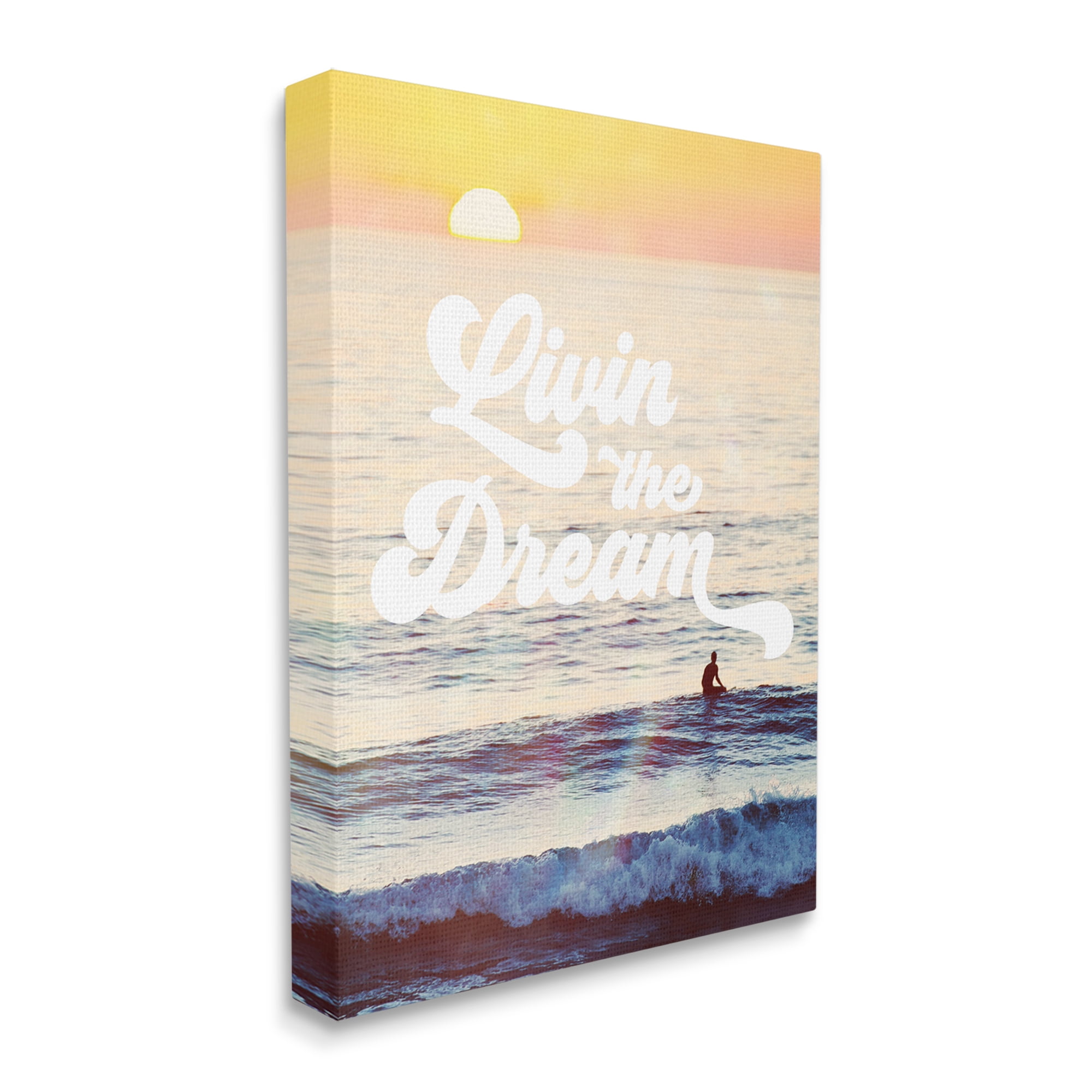 Stupell Industries Livin The Dream Phrase Nature Painting Gallery Wrapped Canvas Print Wall Art, 24 x 30