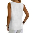thumbnail image 5 of Qwertyu Cotton Linen Tank Tops for Women V Neck Button Down Shirts Lightweight Breathable Summer Casual Sleeveless Blouses 2026 White M, 5 of 7