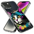 thumbnail image 2 of MUNDAZE Apple iPhone 12 Pro Max Cool Cat Oil Paint Pop Art Shockproof Clear Hybrid Protective Phone Case Cover, 2 of 5