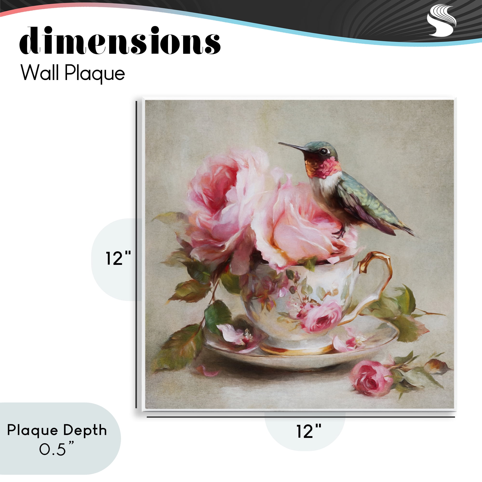 Stupell Industries Hummingbird & Tea Cup Wall Plaque Art, design by Tina LeCour