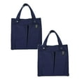 thumbnail image 1 of Oleegame 2PC Bathtub Drain Stopper Spring And Summer Canvas Solid Color Stitching Handbag Student Lunch Box Bag Bento Handbag Multi Pocket Practical Canvas Bag Blue, 1 of 9